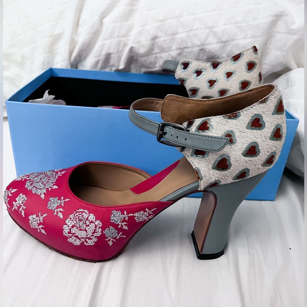 John Fluevog Miracles Platform Ankle Strap Pump